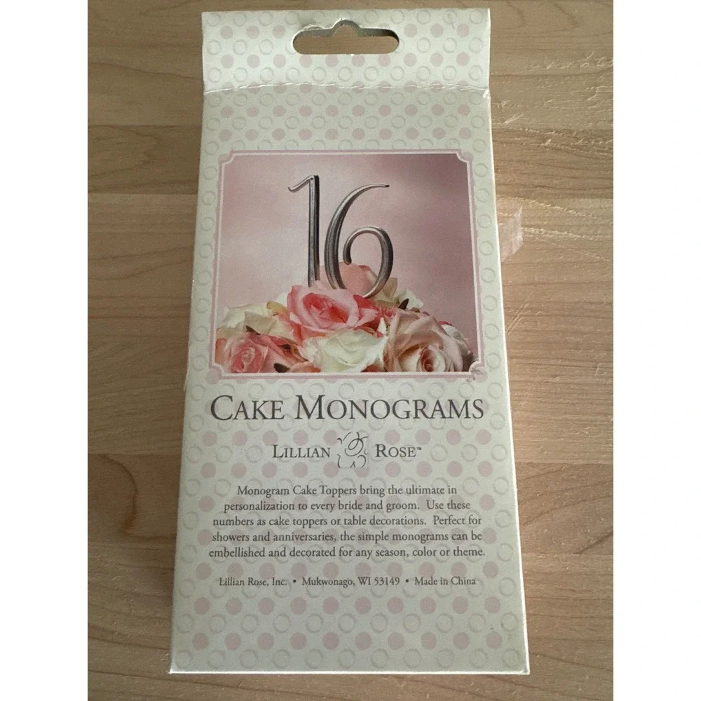 Lillian Rose Cake Monograms Number 1 Gold Tone Wedding Birthday Topper CM701 G 1
